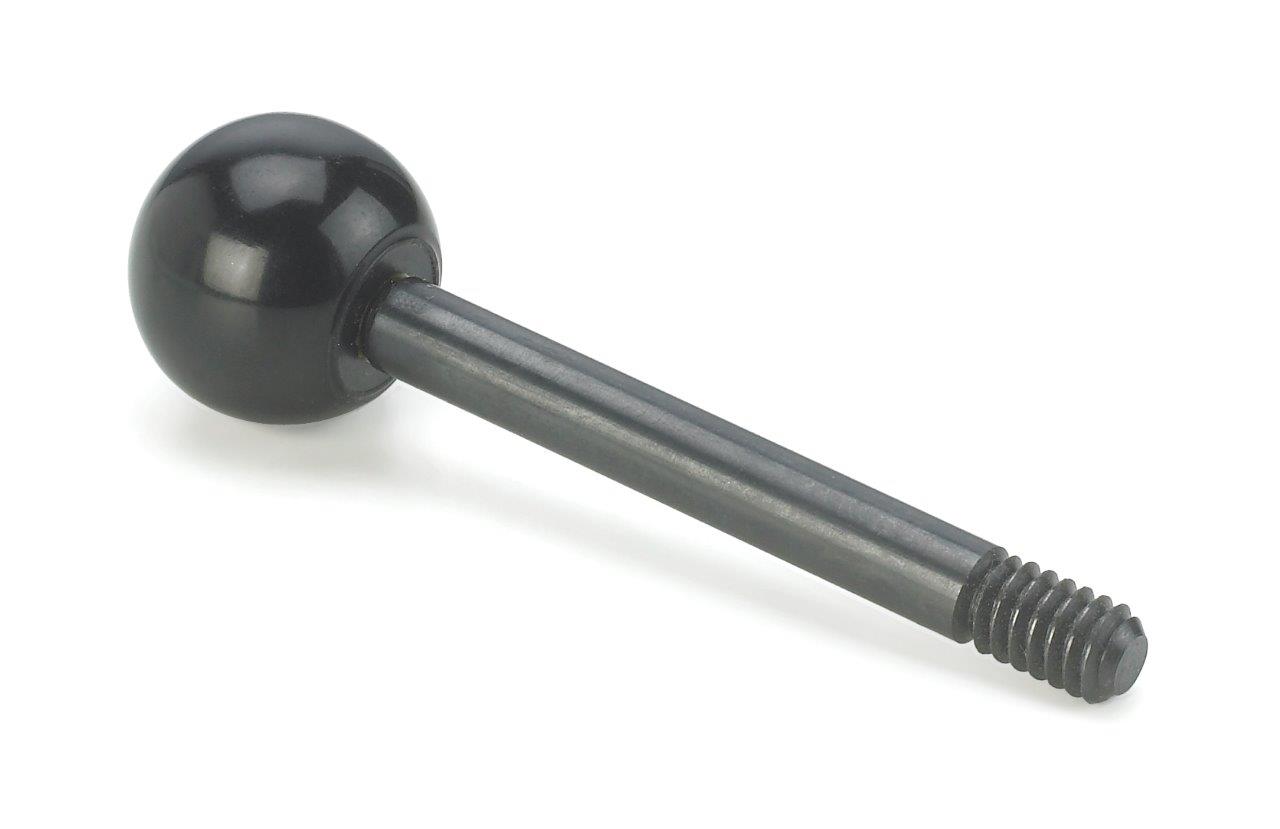 Set Of 4 Red Plastic Ball Knob Handles - 40mm Diameter, 8mm Bore (Linic S7405)