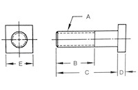 Stainless Steel T-Bolts Drawing